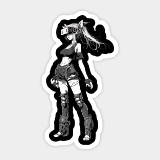 Cyberpunk girl Sticker